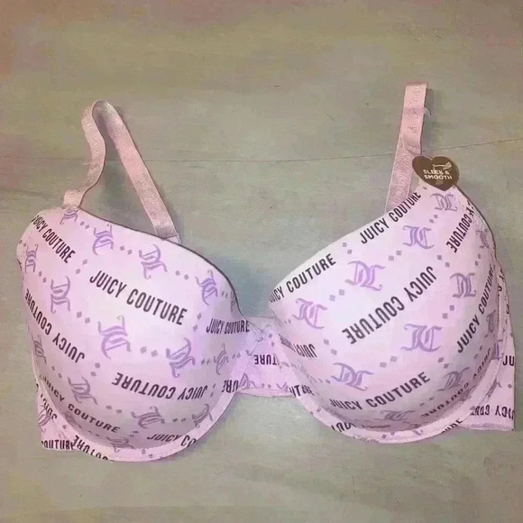 Juicy Couture Sleek & Smooth Bra Pink NWT Size 40C - Picture 9 of 9